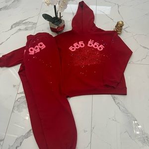 Sp5der Worldwide Angel Number 555 Red Tracksuit